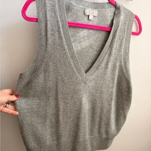 J.Crew Cashmere vneck Gray Sweater vest